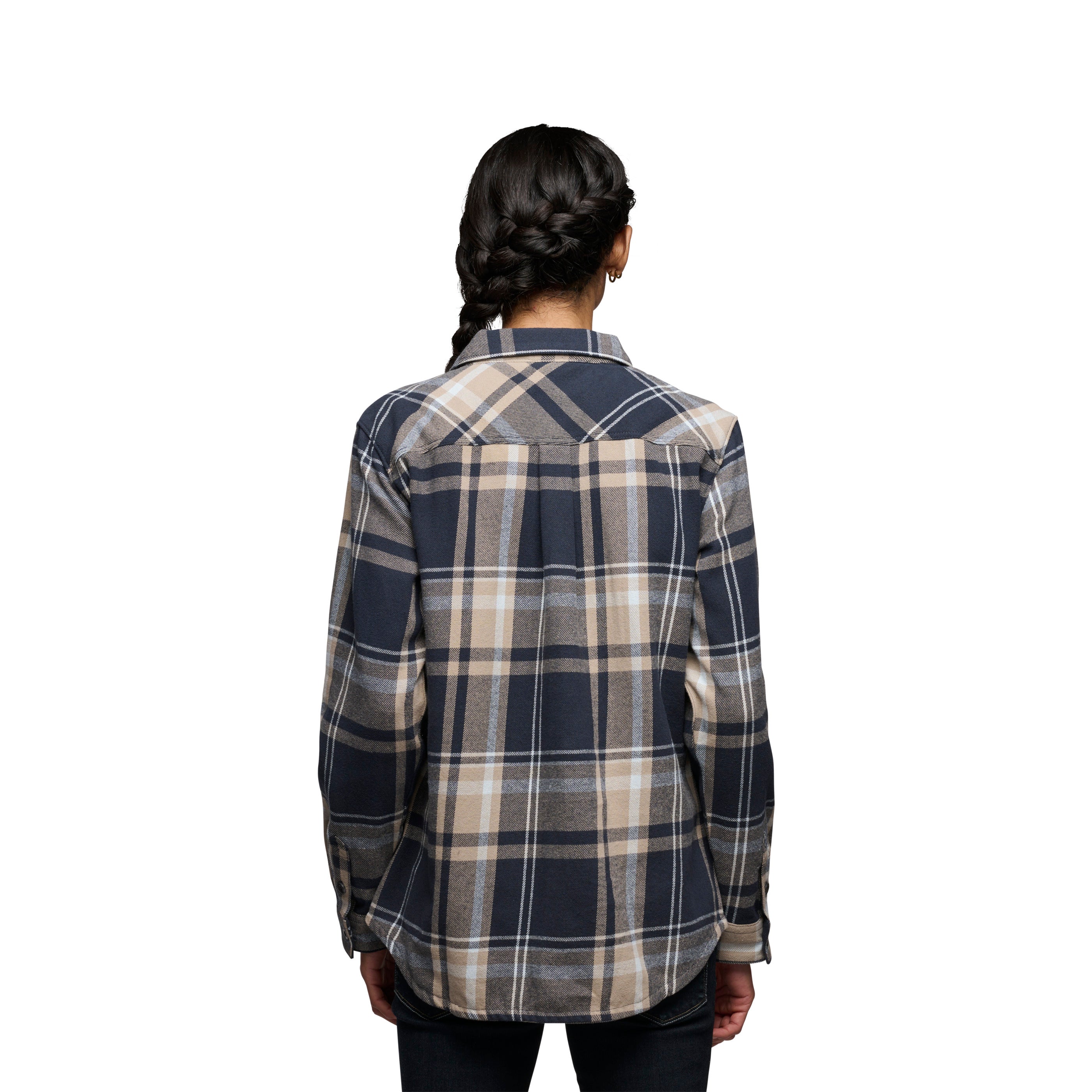 Charcoal-Moonstone Plaid ~ Model is 5' 8" | Chest 34" | Waist 27" | Size Small/6