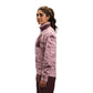 Relief-Meadow Rose-Fig ~ Model is 5' 6" | Chest 34" | Waist 28" | Size Small/6