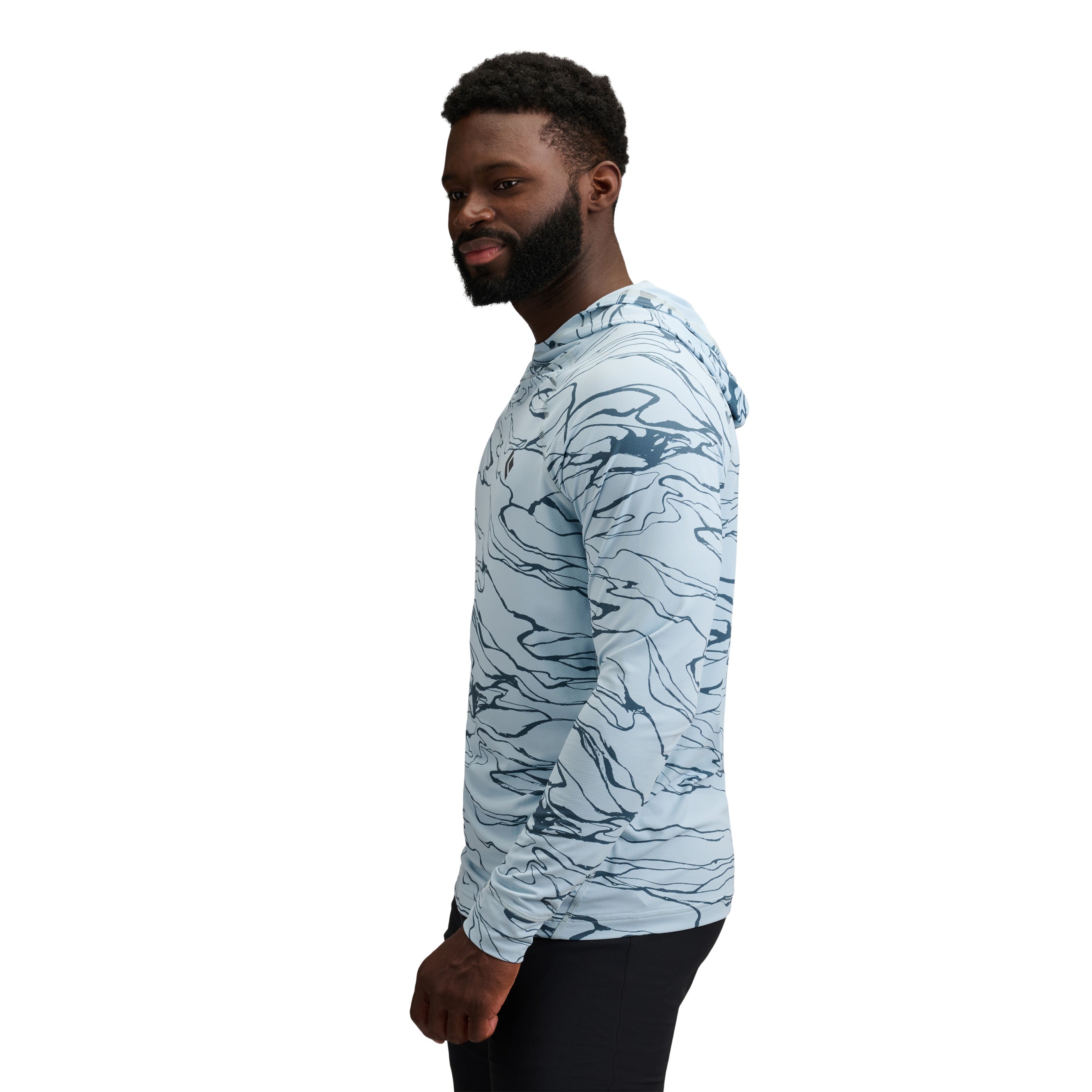 Relief-Fog Blue-Midnight Blue ~ Model Height 6' 0" | Chest 40" | Waist 32" | Size Medium/32